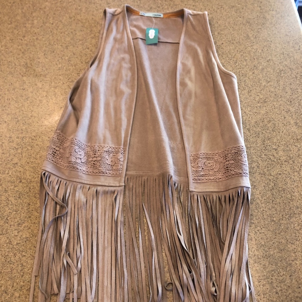 Suede fringe vest